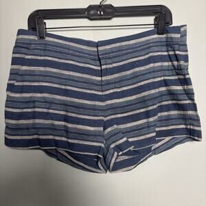 Joie Women’s 100% Linen Shorts Blue Navy Stripe Short Summer Resort Beach Size 4